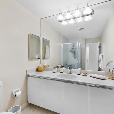 Bathroom, Dual Sink Vanities, Glass Shower, Interior