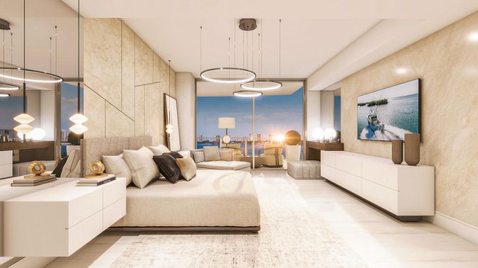 Bedroom, Interior, Living room, Pendant Lights, Recessed Lighting