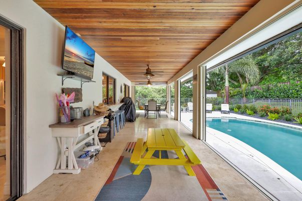 Interior, Pool, Sun Room, Wooden Ceilings