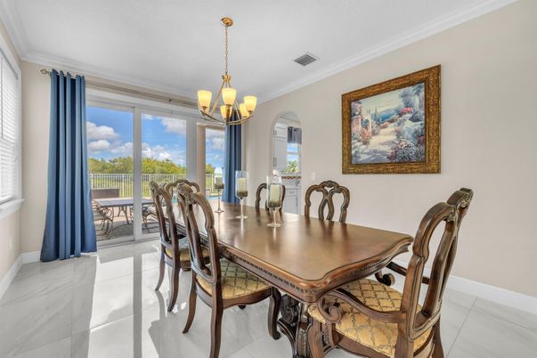 Chandelier, Dining room, Interior, Marble