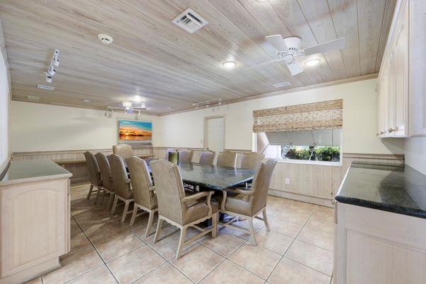 Dining room, Interior, Recessed Lighting, Wooden Ceilings