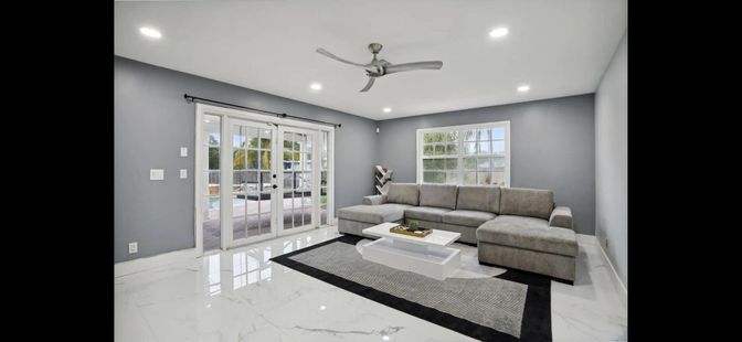 Interior, Living room, Marble, Recessed Lighting