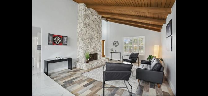Fireplace, Interior, Stone Walls, Wooden Beams, Wooden Ceilings, Wood Texture Flooring