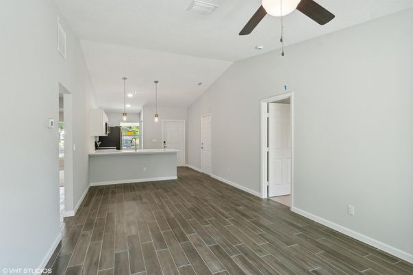Interior, Kitchen, Pendant Lights, Wood Texture Flooring