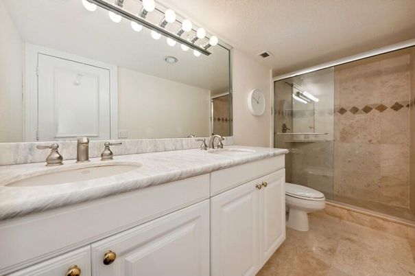 Bathroom, Dual Sink Vanities, Glass Shower, Interior