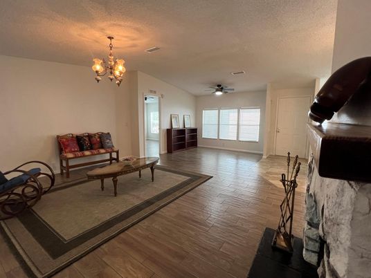 Chandelier, Interior, Wood Texture Flooring