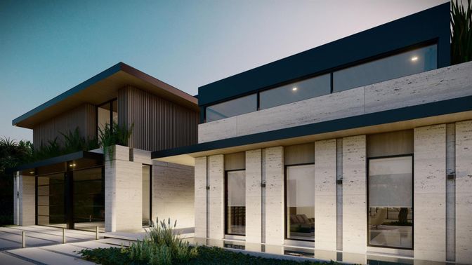 Exterior, Facade, Modern