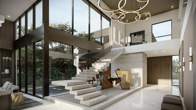 Interior, Marble, Pendant Lights, Recessed Lighting