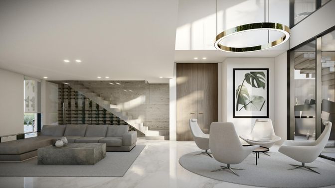Interior, Marble, Pendant Lights, Recessed Lighting
