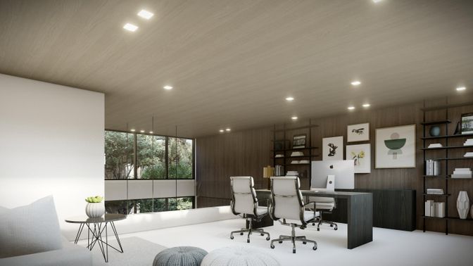 Home Office, Interior, Recessed Lighting