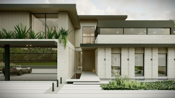 Exterior, Facade, Modern