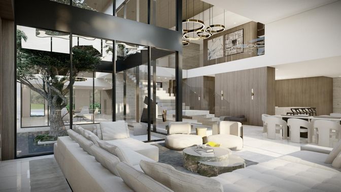 Dining room, Interior, Living room, Pendant Lights