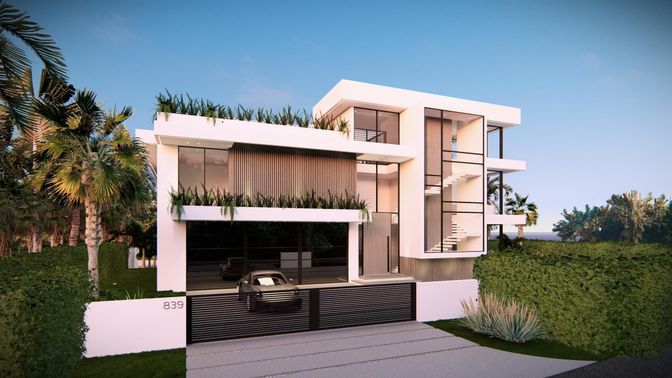 Exterior, Facade, Modern