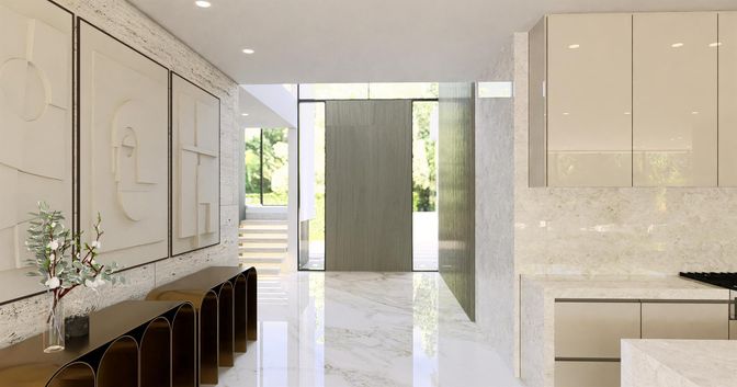 Interior, Marble, Recessed Lighting
