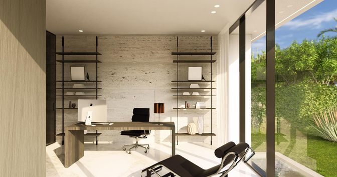 Home Office, Interior, Recessed Lighting