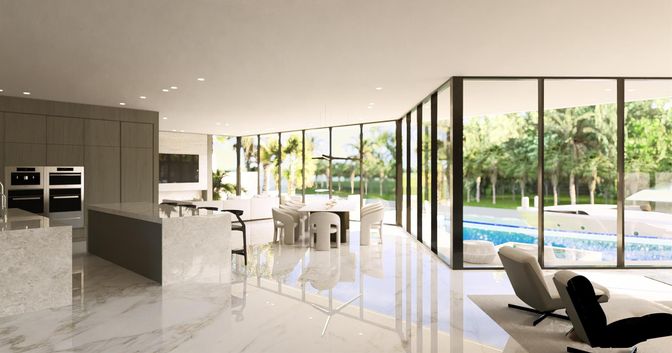 Interior, Kitchen, Marble, Recessed Lighting