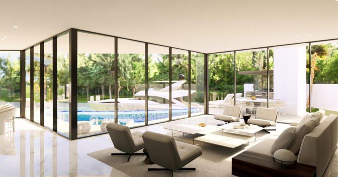 Interior, Living room, Recessed Lighting, Sun Room