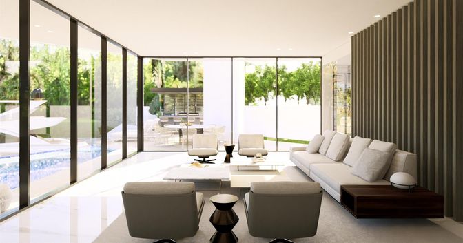 Interior, Living room, Recessed Lighting