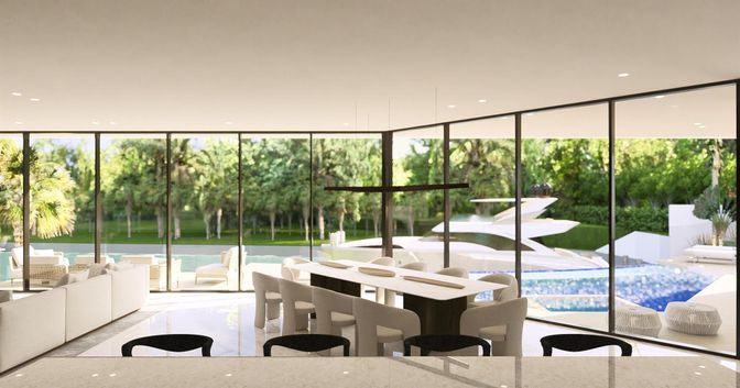 Dining room, Interior, Recessed Lighting
