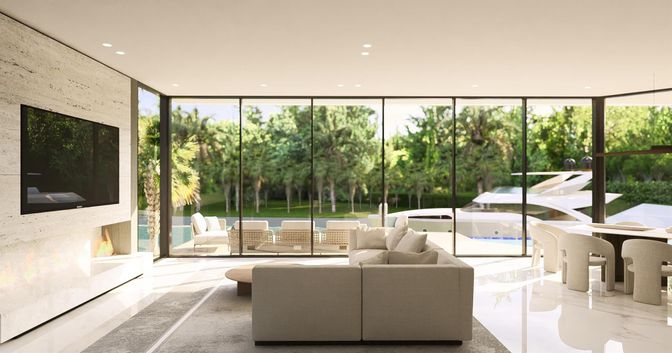 Interior, Living room, Recessed Lighting