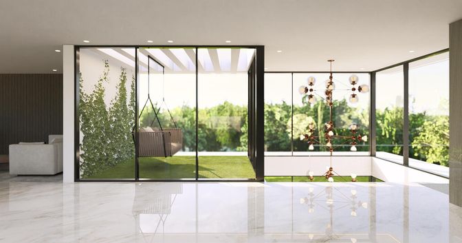 Interior, Marble, Recessed Lighting