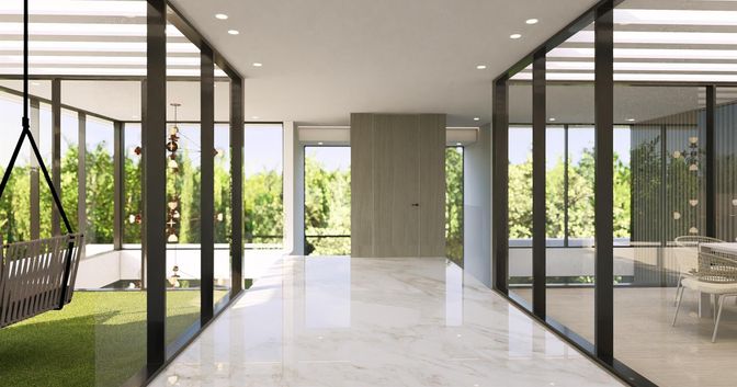 Interior, Marble, Recessed Lighting
