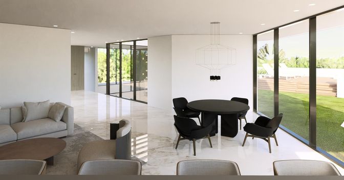 Dining room, Interior, Pendant Lights, Recessed Lighting