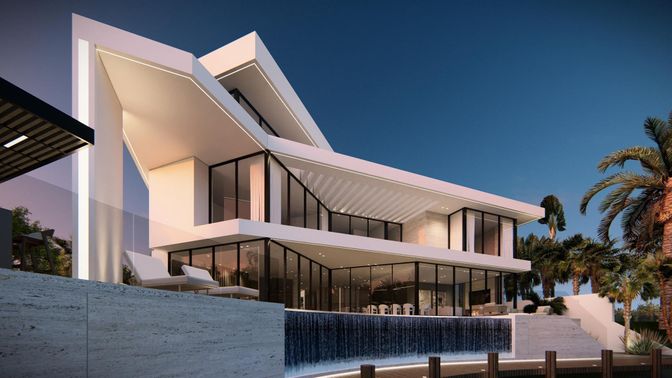 Exterior, Facade, Modern