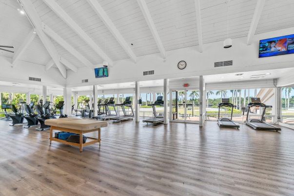 Fitness Equipment, Gym, Interior, Wood Texture Flooring