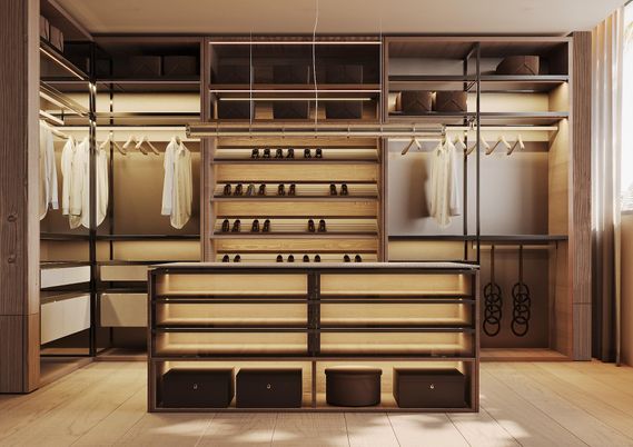 Interior, Walk-in Closets, Wood Texture Flooring