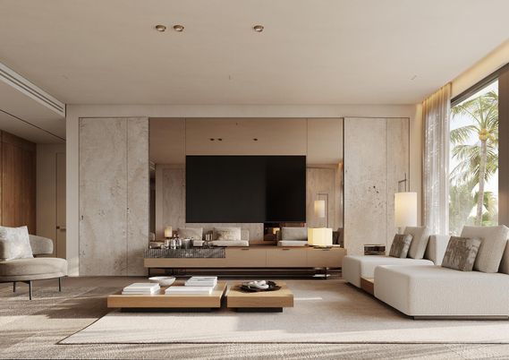Interior, Living room, Recessed Lighting