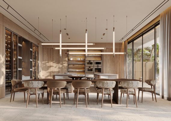 Dining room, Interior, Pendant Lights