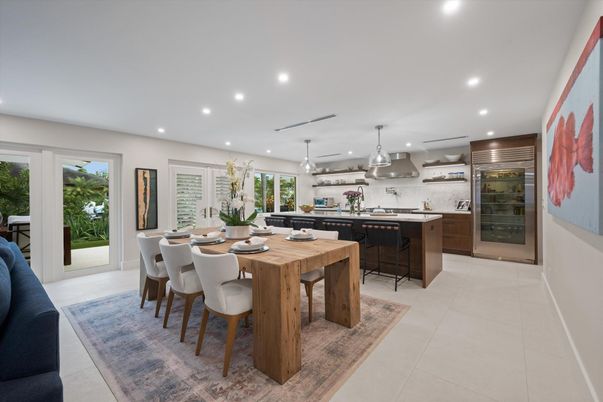 Dining room, Interior, Kitchen, Pendant Lights, Recessed Lighting
