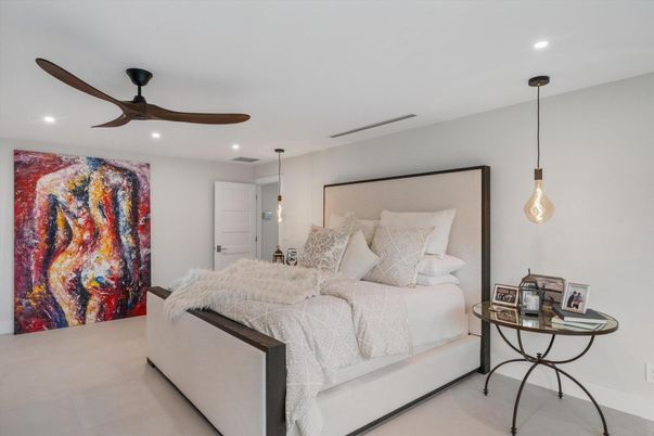 Bedroom, Interior, Pendant Lights, Recessed Lighting