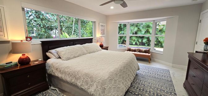 Bedroom, Interior, Marble, Recessed Lighting