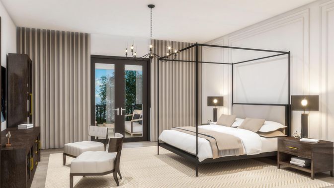 Bedroom, Interior, Pendant Lights