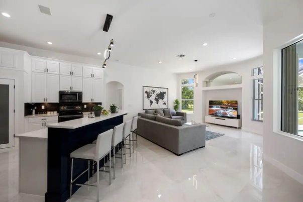 Interior, Kitchen, Living room, Pendant Lights, Recessed Lighting