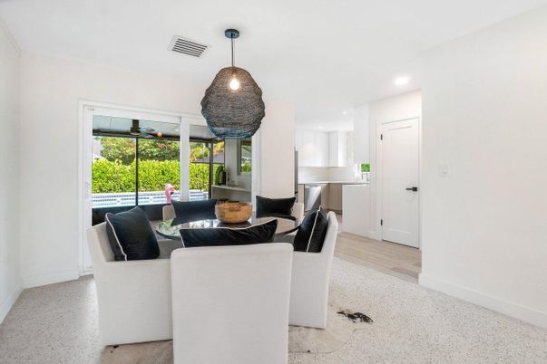 Dining room, Interior, Kitchen, Living room, Pendant Lights, Recessed Lighting, Wood Texture Flooring