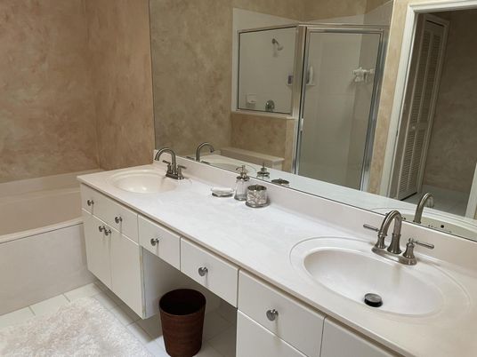 Bathroom, Dual Sink Vanities, Glass Shower, Interior