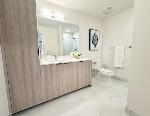Bathroom, Interior, Marble, Recessed Lighting