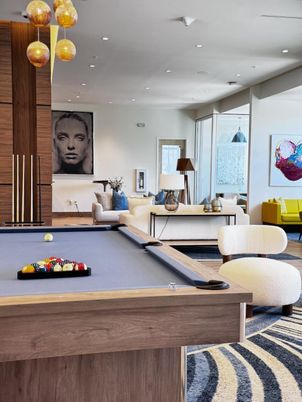 Billiard Table, Game Room, Interior, Living room, Pendant Lights, Recessed Lighting