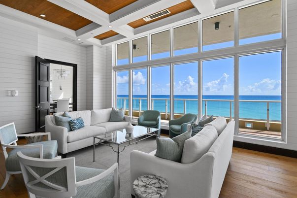 Interior, Living room, Recessed Lighting, Water, Wooden Ceilings, Wood Texture Flooring
