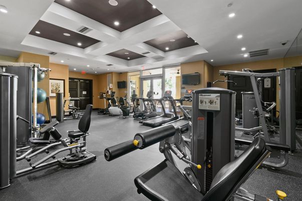 Fitness Equipment, Gym, Interior, Recessed Lighting