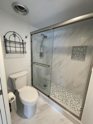 Bathroom, Glass Shower, Interior, Marble, Marble Walls