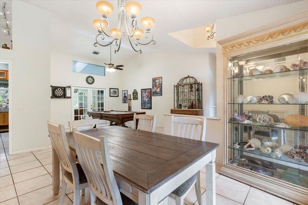 Billiard Table, Chandelier, Dining room, Game Room, Interior