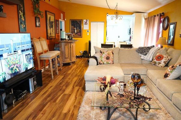 Chandelier, Interior, Living room, Wood Texture Flooring