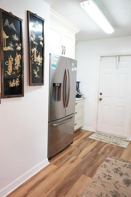 Interior, Kitchen, Stainless Steel Appliances, Wood Texture Flooring