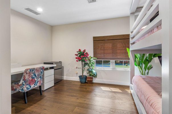 Home Office, Interior, Recessed Lighting, Wood Texture Flooring