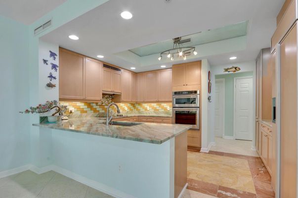 Interior, Kitchen, Recessed Lighting, Stainless Steel Appliances, Tile Countertops
