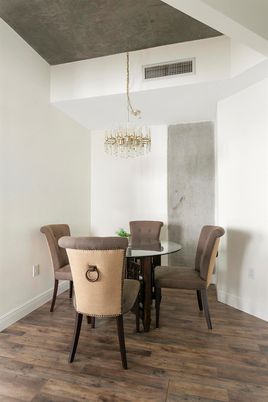 Chandelier, Dining room, Interior, Wood Texture Flooring